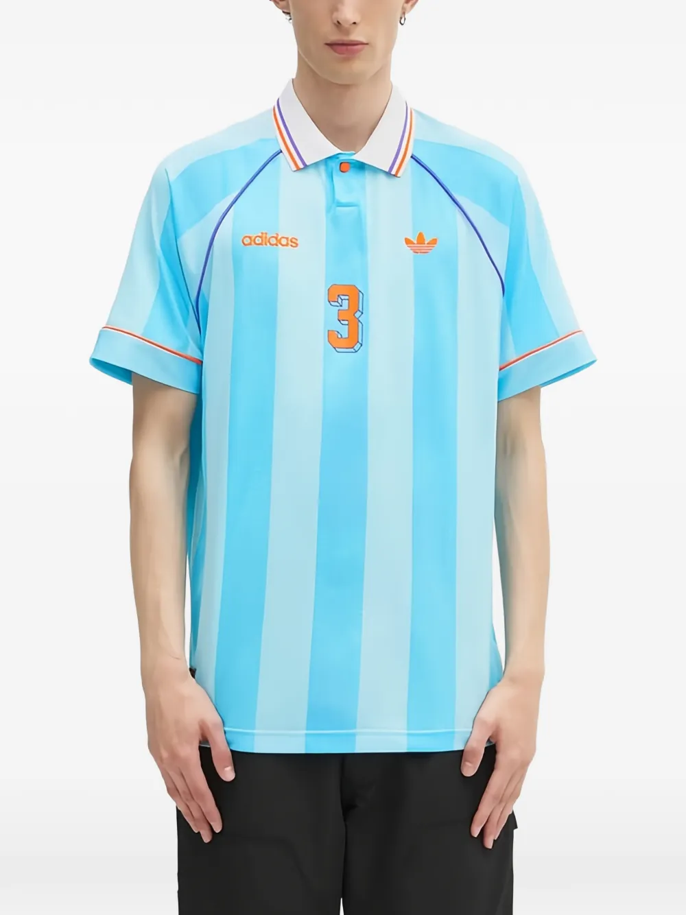 adidas striped polo shirt - Blu