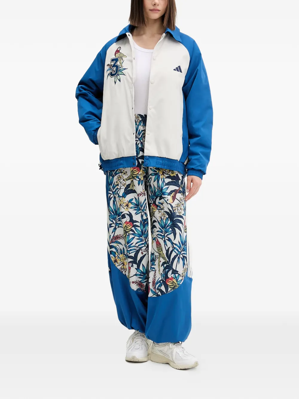 adidas x Farm Rio embroidered-parrot bomber jacket Wit