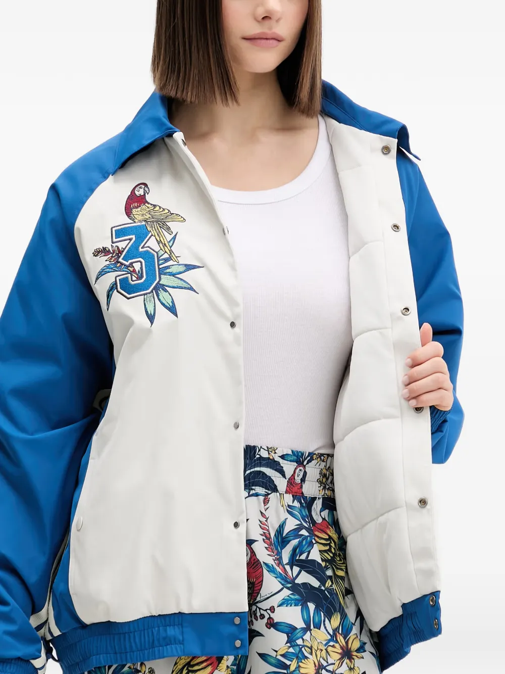 adidas x Farm Rio embroidered-parrot bomber jacket Wit