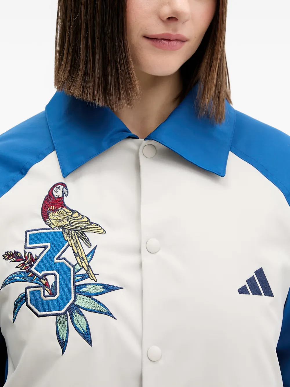 adidas x Farm Rio embroidered-parrot bomber jacket Wit