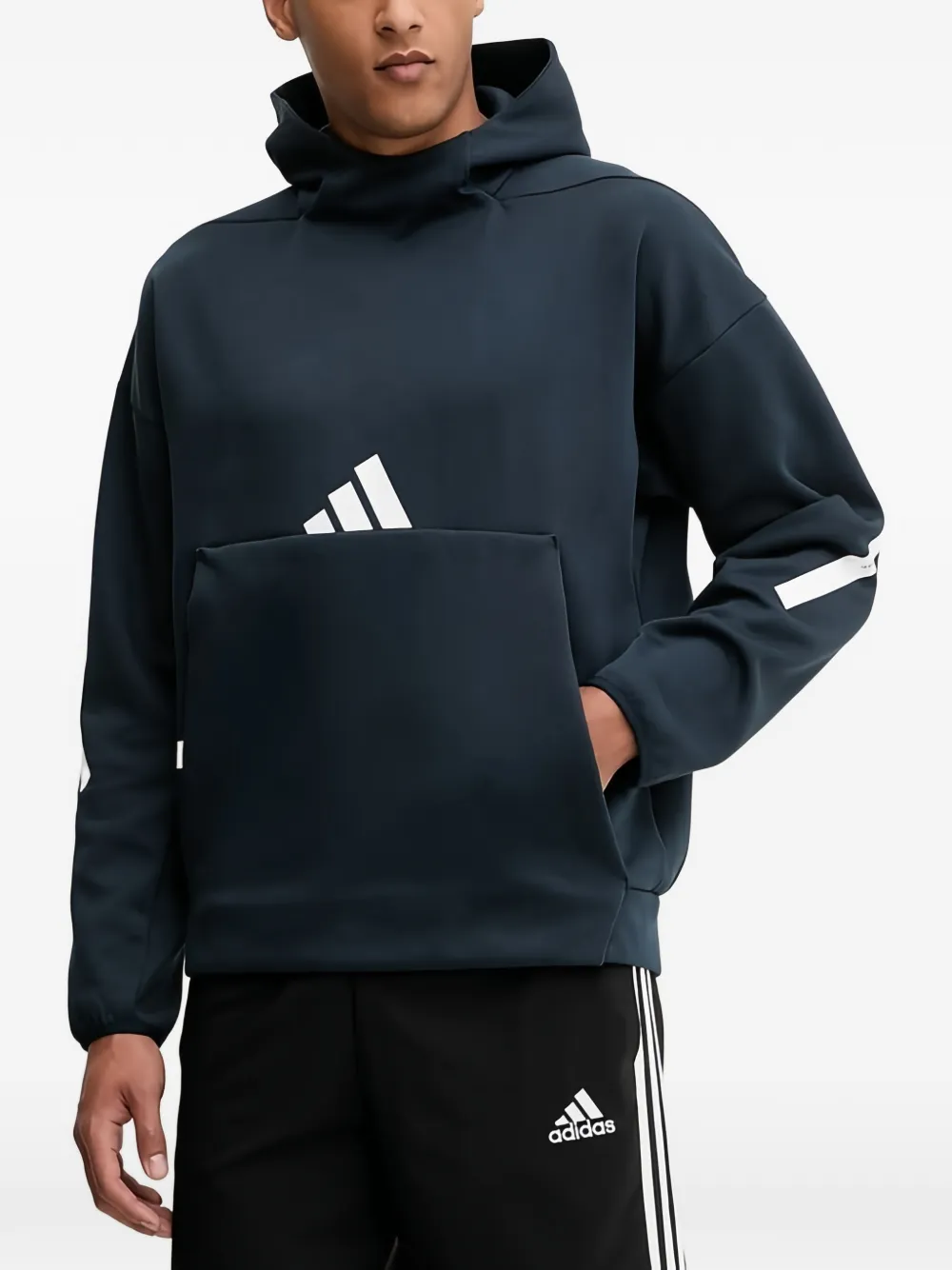 adidas толстовка с капюшоном и логотипом | синий | Image 1
