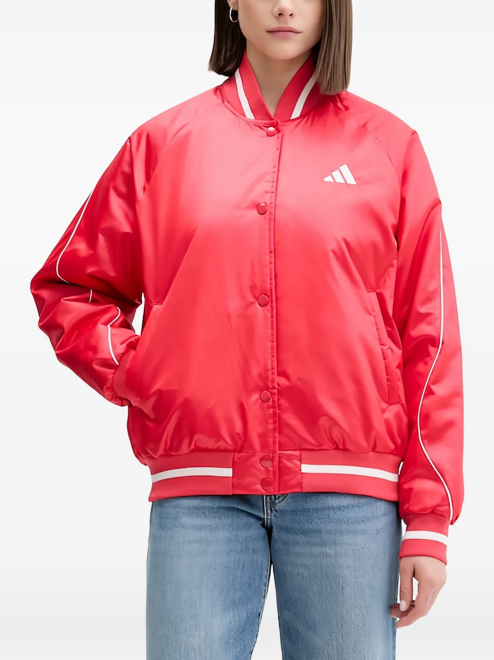adidas embroided bomber jacket - Rosso
