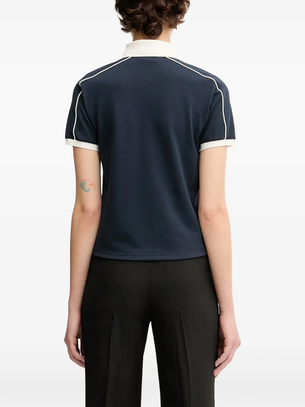 adidas x Sporty & Rich logo-detail polo shirt Blauw