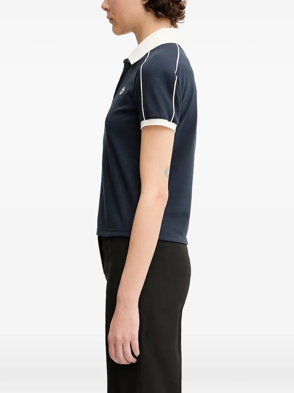 adidas x Sporty & Rich logo-detail polo shirt Blauw