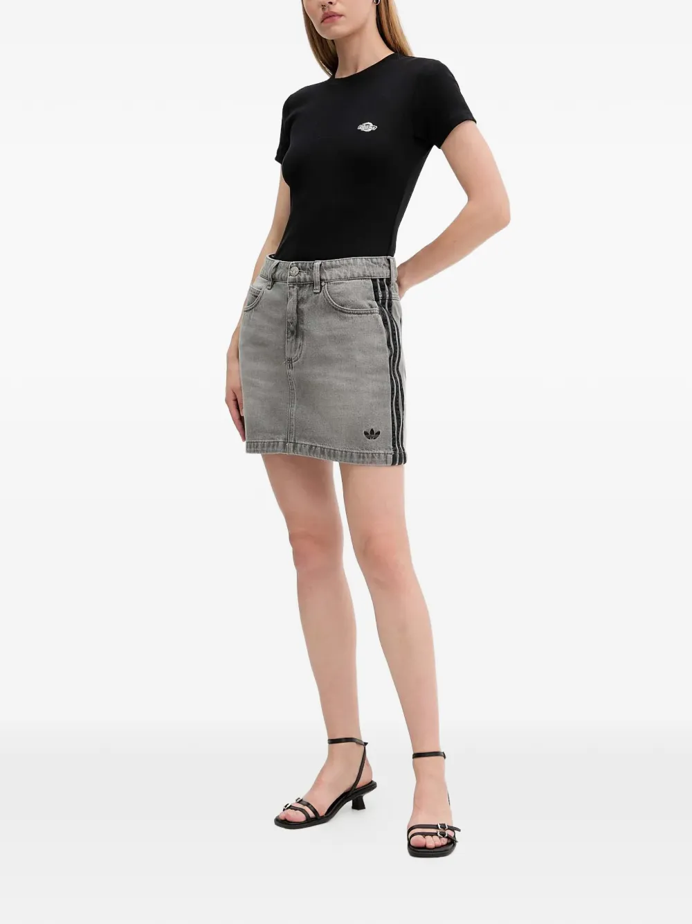 adidas Adicolor mini-rok met 3 strepen Grijs