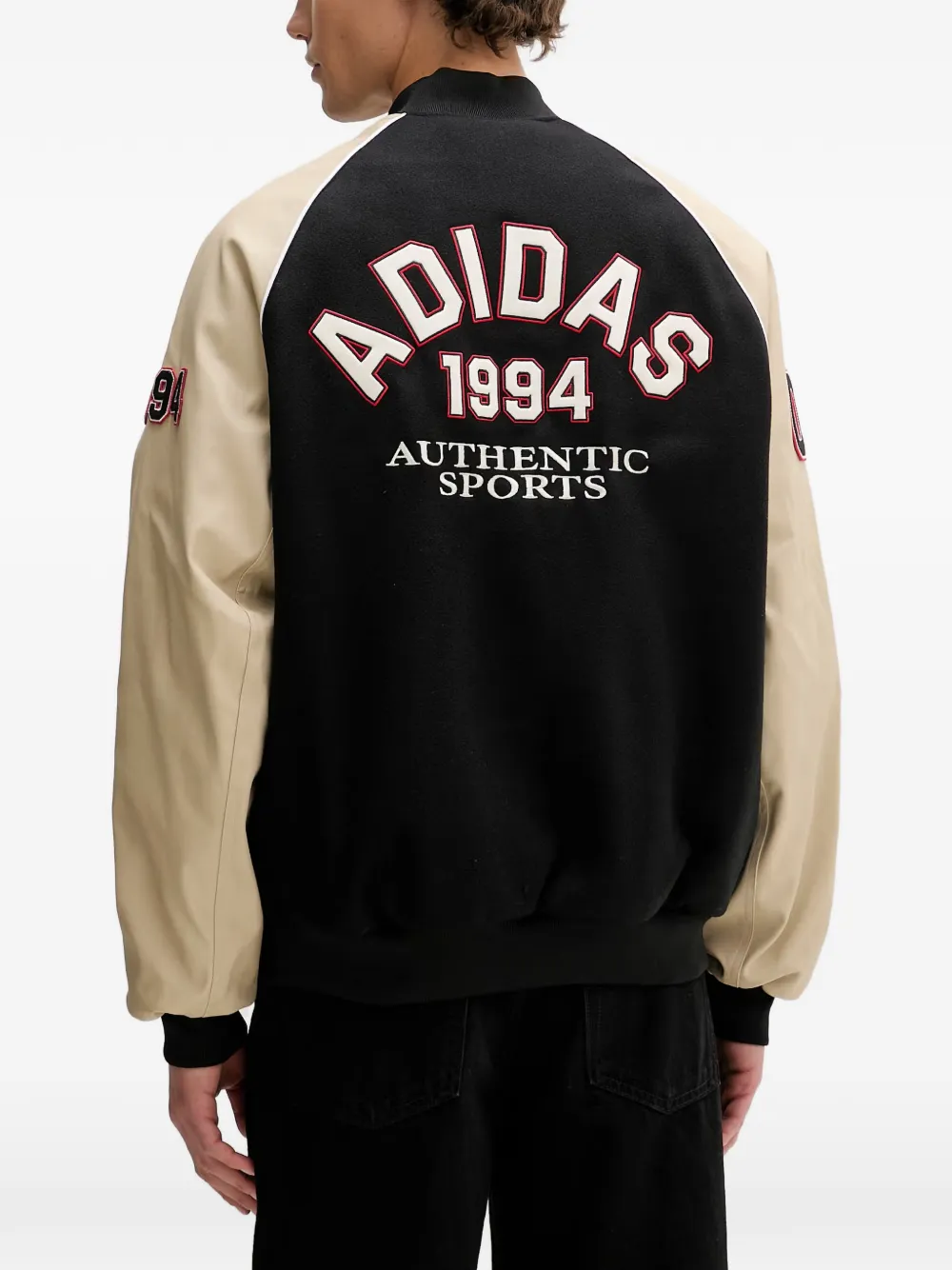 adidas SST logo-embroidered bomber jacket Zwart