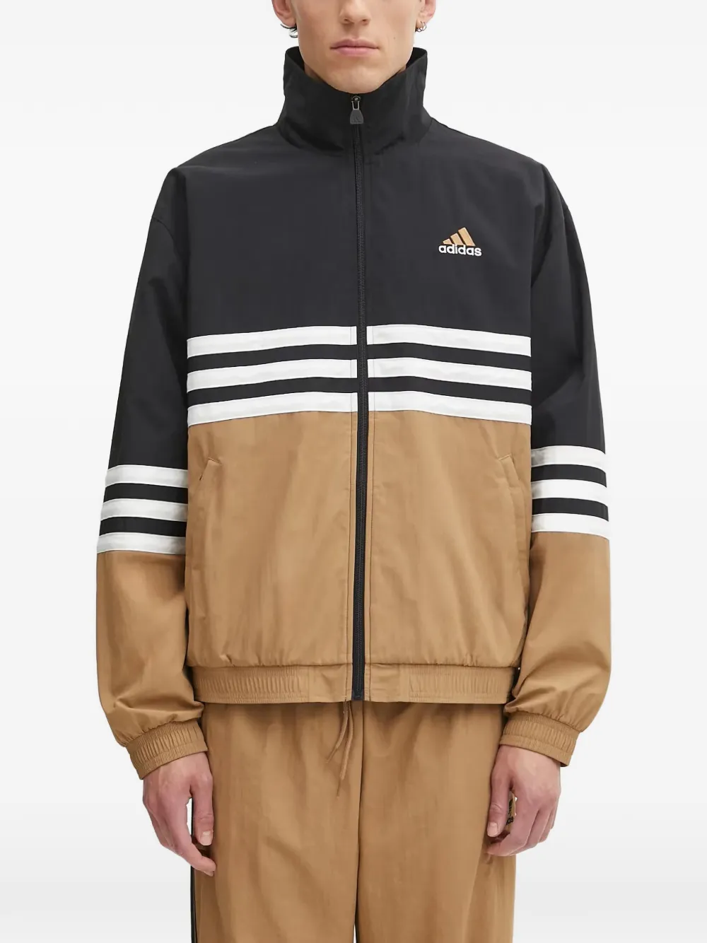 adidas striped panel jacket - Nero