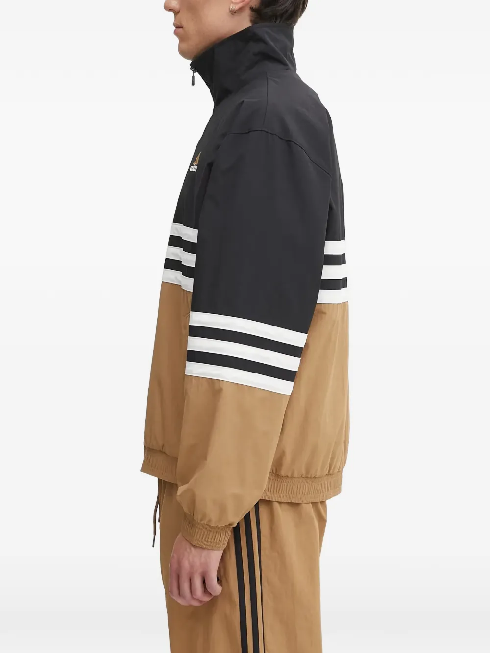 adidas striped panel jacket Zwart