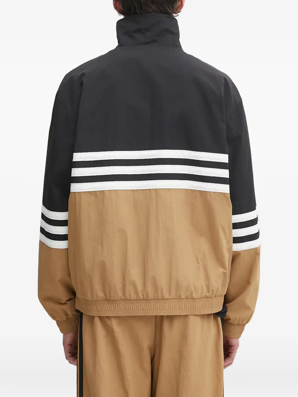 adidas striped panel jacket Zwart