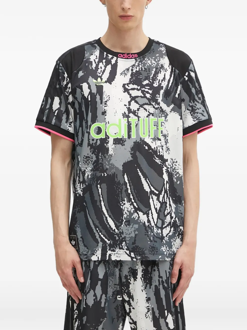 Adidas Originals Basketbal windjack met geborduurd logo en zijstreep Zwart