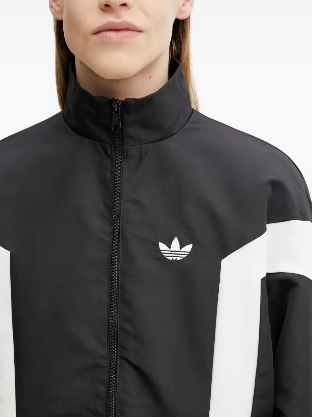 adidas Originals Basketball logo-embroidered side-stripe windbreaker Zwart