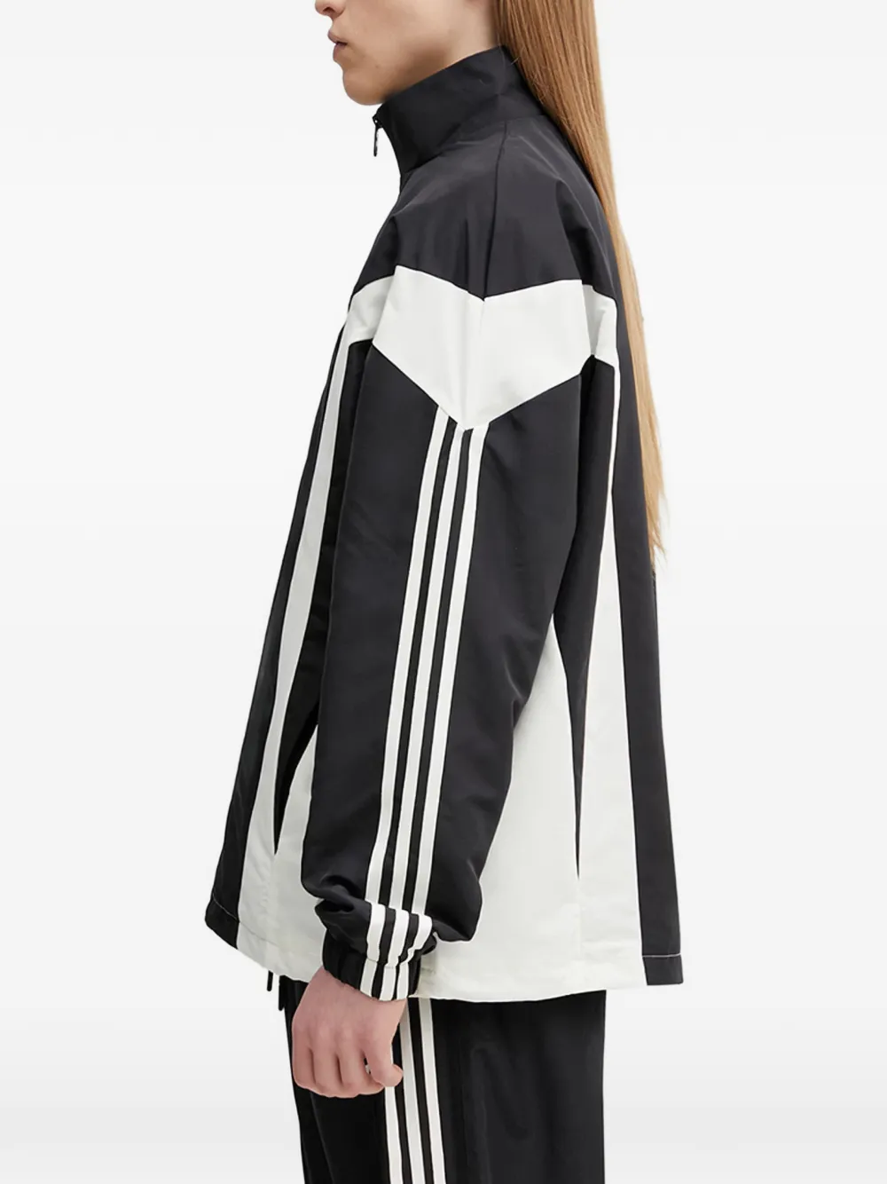 adidas Originals Basketball logo-embroidered side-stripe windbreaker Zwart