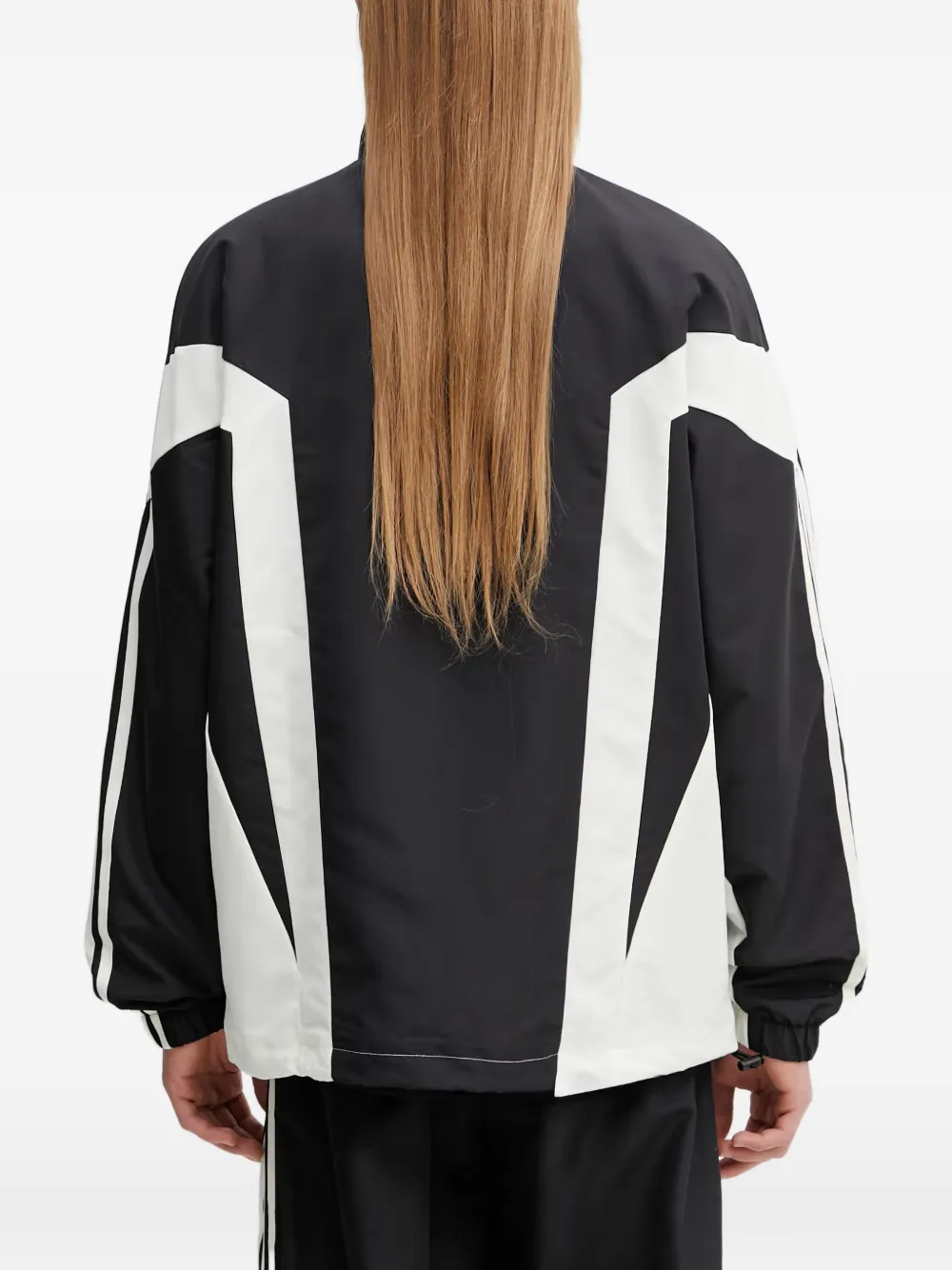 adidas Originals Basketball logo-embroidered side-stripe windbreaker Zwart