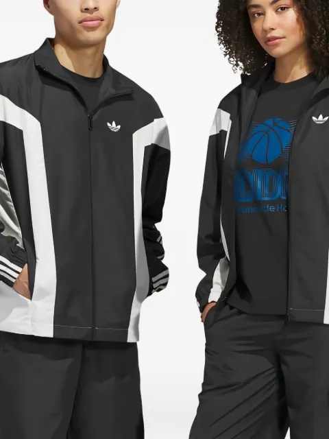 adidas Originals Basketball logo-embroidered side-stripe windbreaker