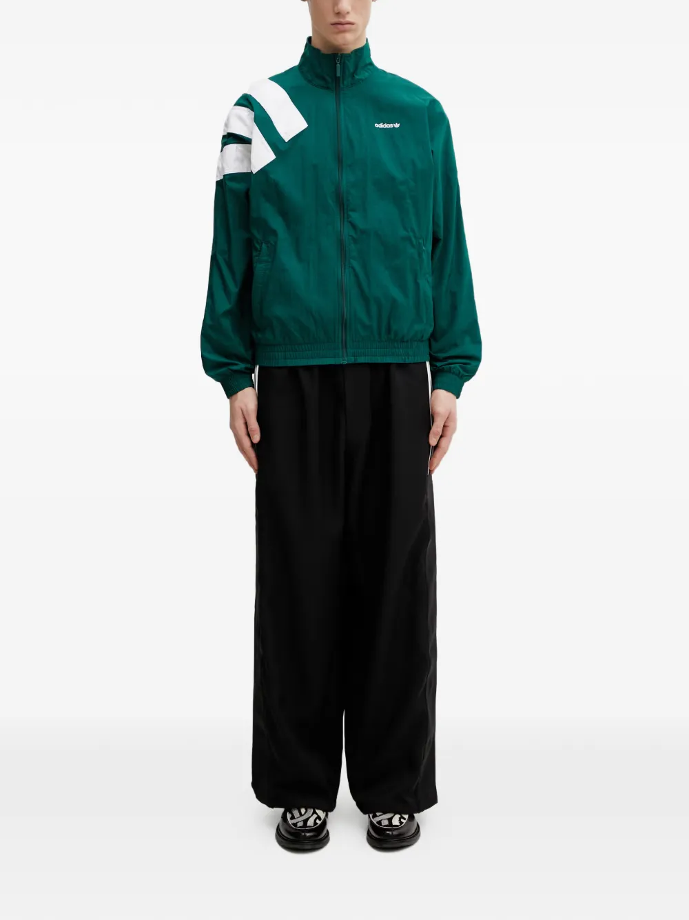 adidas Archive Blocked logo-embroidered panelled jacket Groen