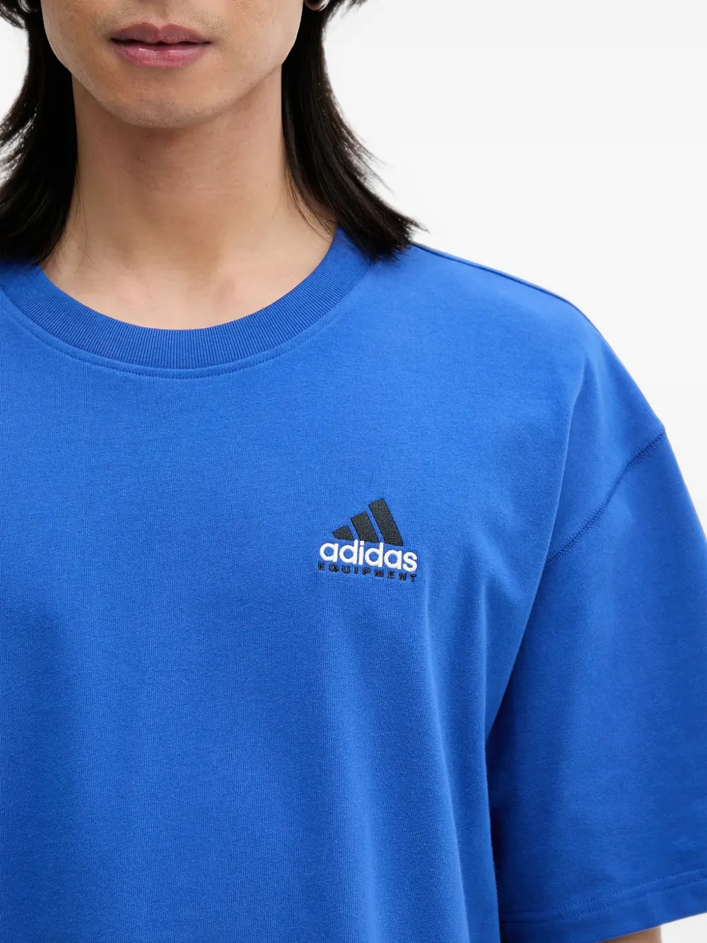 adidas T-shirt met logodetail Blauw