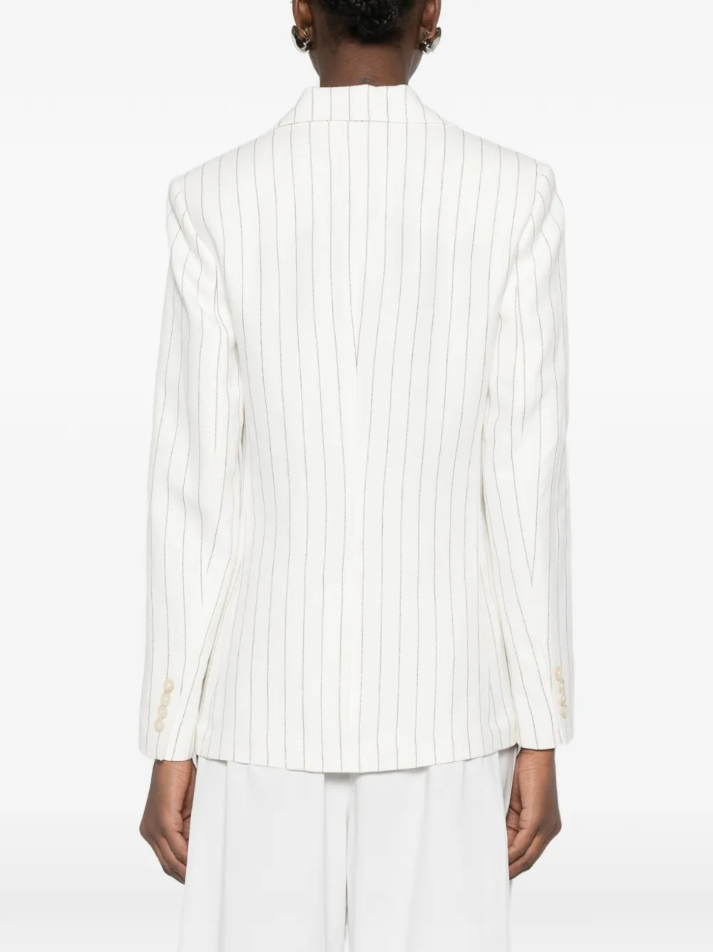 striped single-breasted jacket