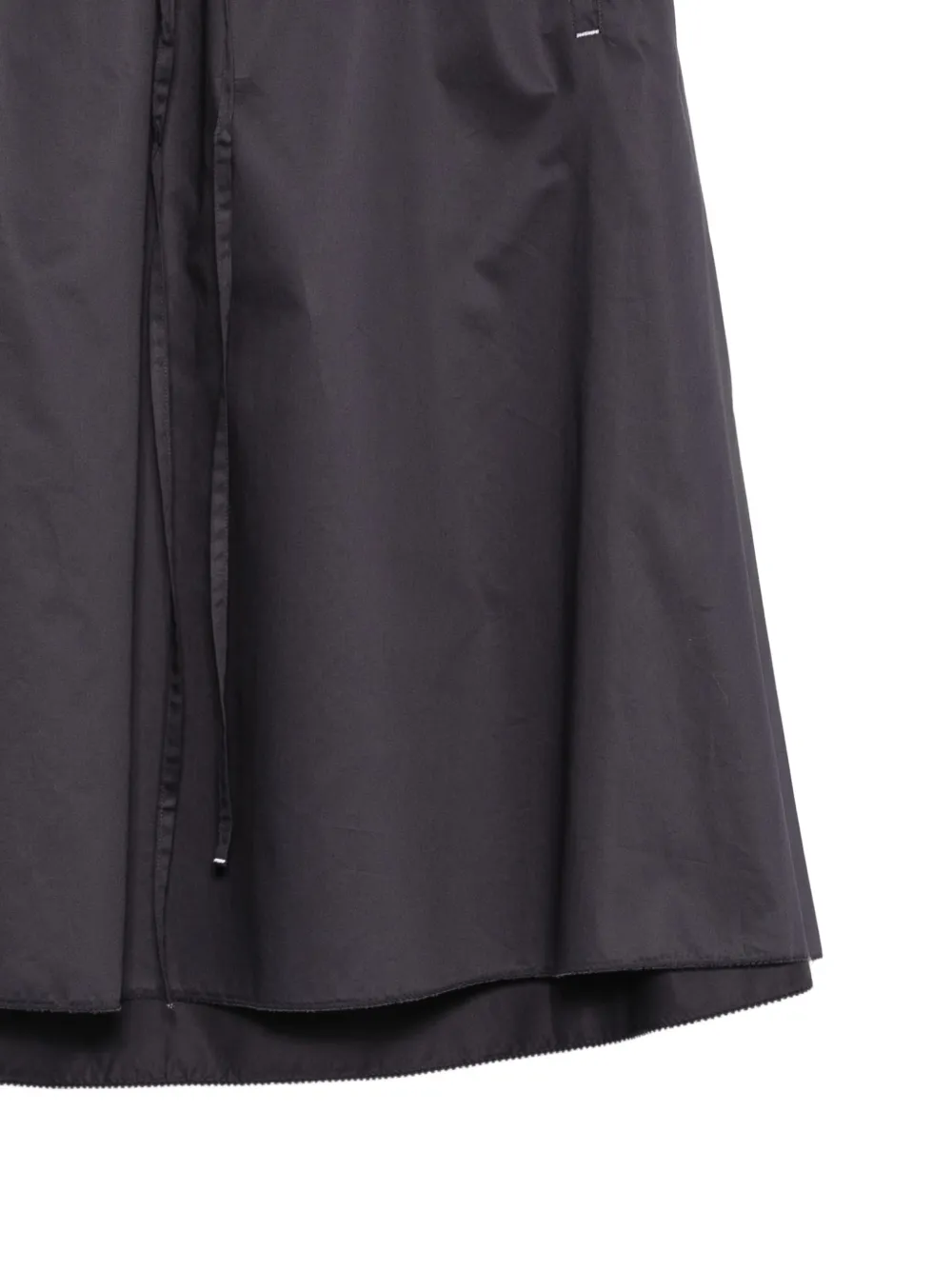 Drawstring Cotton Midi Skirt