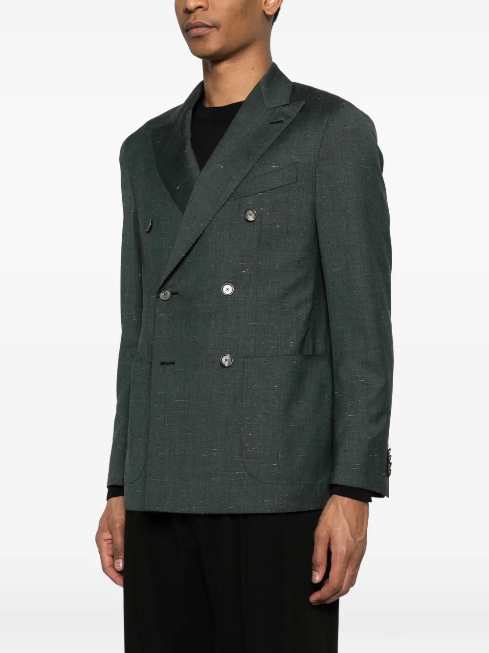  Caruso Double-breasted Blazer - Green 