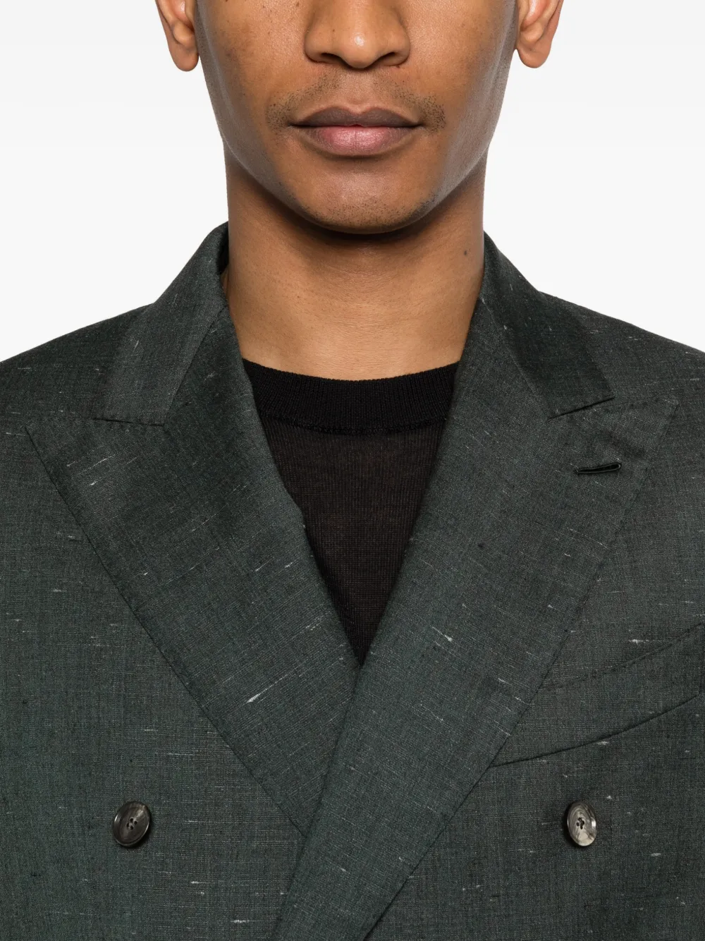 Caruso Blazer met dubbele rij knopen Groen