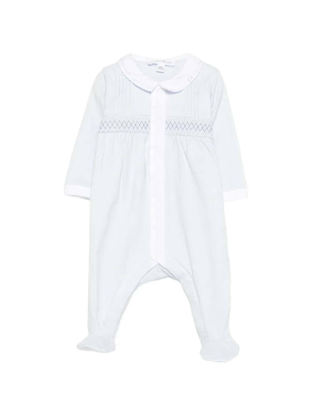 Tartine Et Chocolat embroidered-collar babygrow - Blu