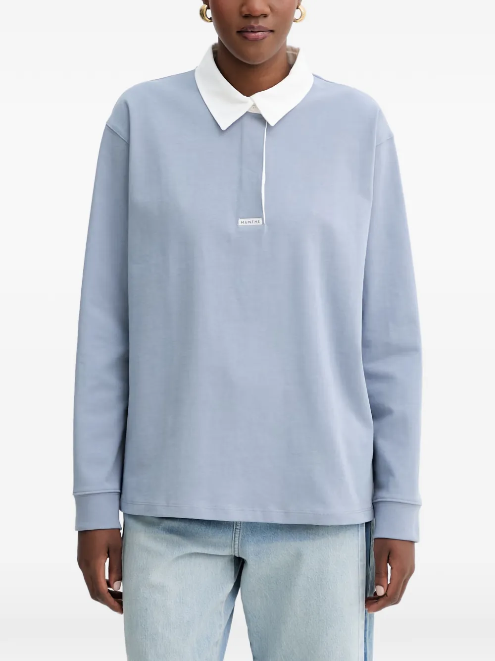MUNTHE Becent long-sleeved polo top - Blu