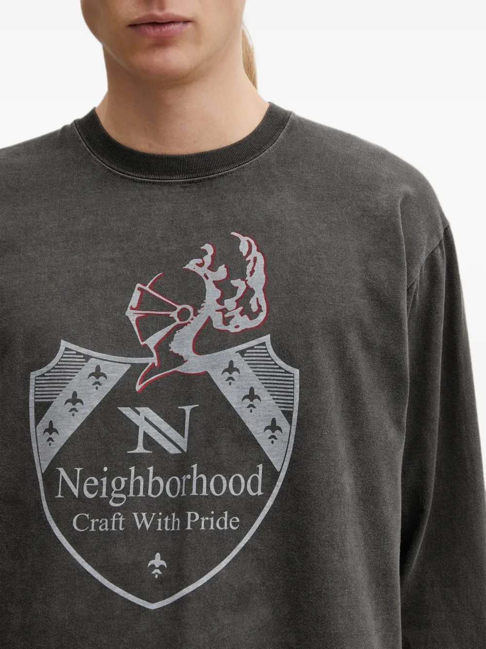 Neighborhood T-shirt met lange mouwen Grijs
