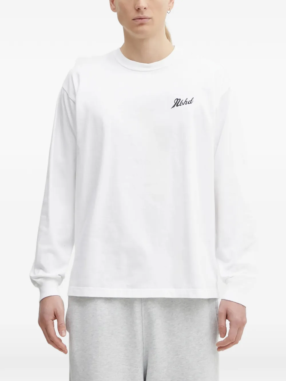 Neighborhood logo-print long-sleeve T-shirt - Bianco
