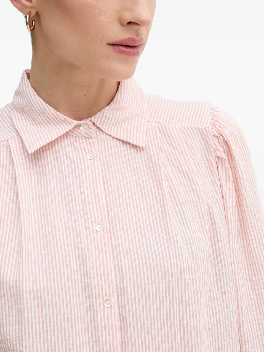 Mos Mosh Gestreept shirt met borduurwerk Roze
