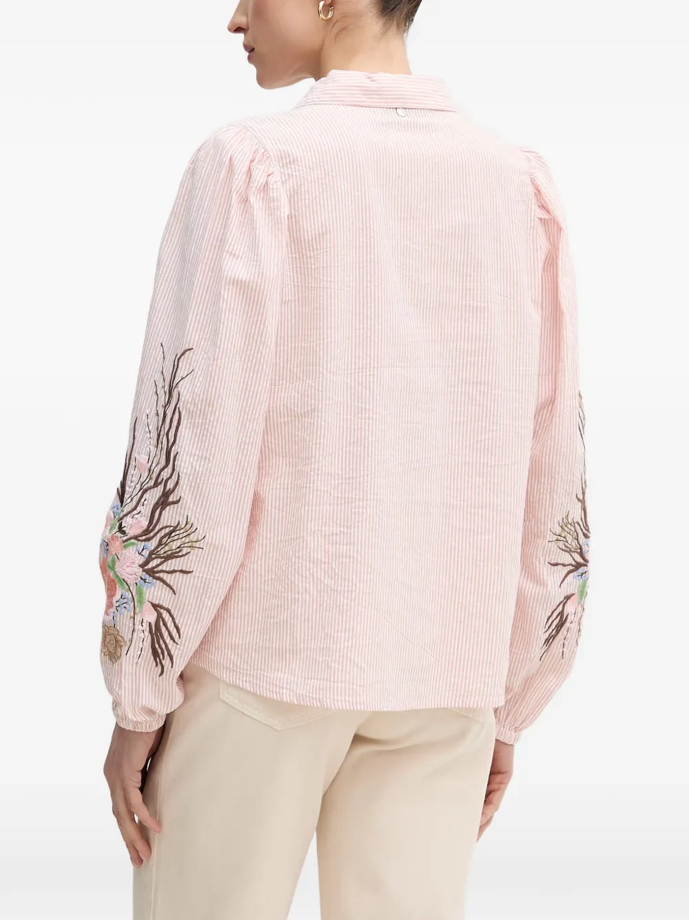 Mos Mosh Gestreept shirt met borduurwerk Roze