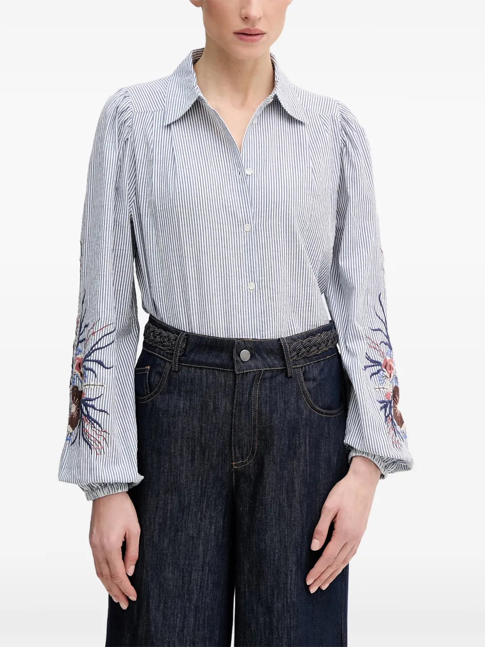 Mos Mosh Ciu embroidered striped shirt