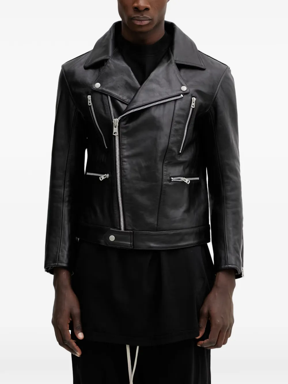 Neighborhood biker leather jacket - Nero