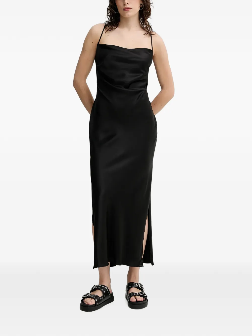 Nanushka Macia side-slit midi dress - Black