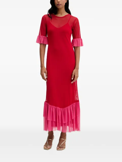NEVER FULLY DRESSED ruffled mesh maxi dress