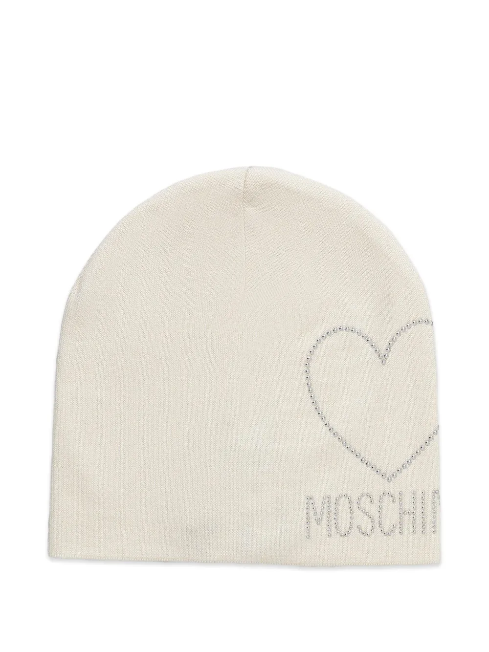 Moschino crystal-embellished heart beanie hat - Toni neutri