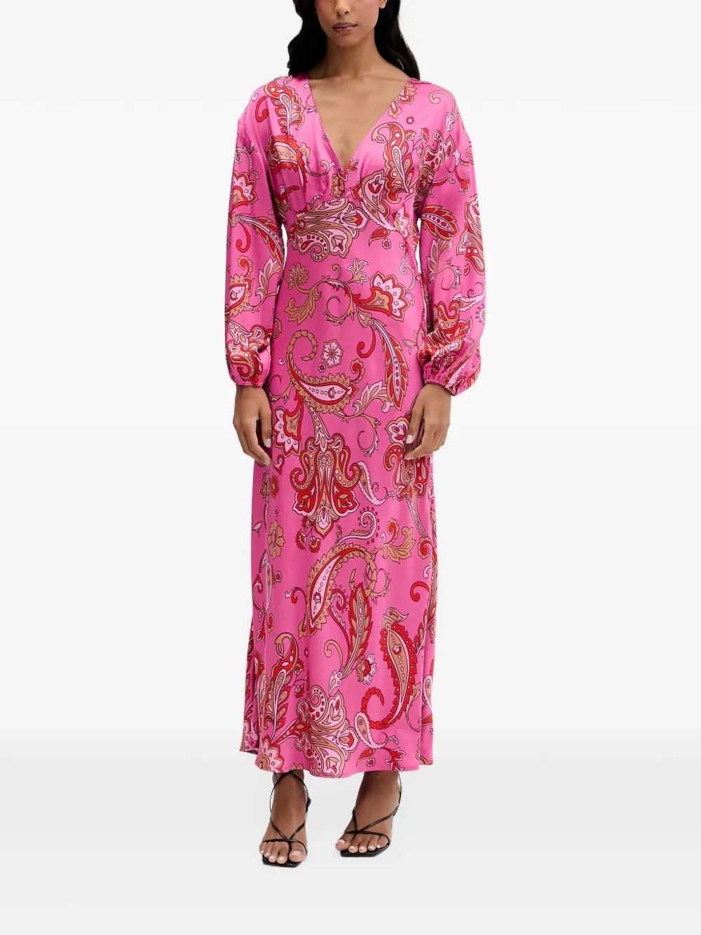 NEVER FULLY DRESSED Abito con stampa paisley e scollo a V - Rosa
