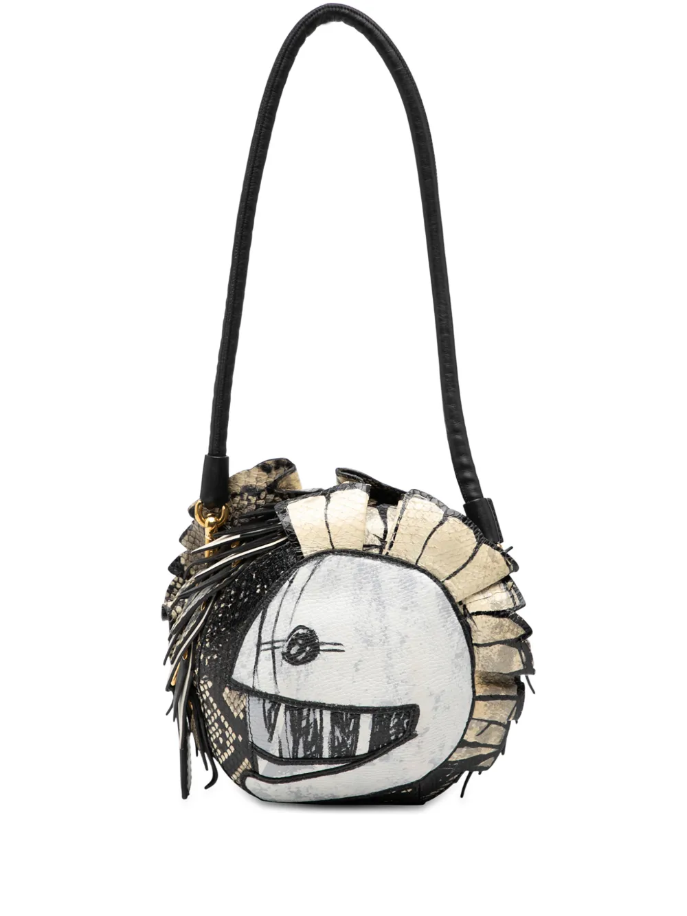 Burberry Pre-Owned 2000-2017 Croc Embossed Pallas Helmet shoulder bag - Bianco