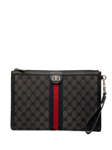 Balenciaga Pre-Owned 2022 The Hacker Project BB Canvas Web Ophidia clutch bag