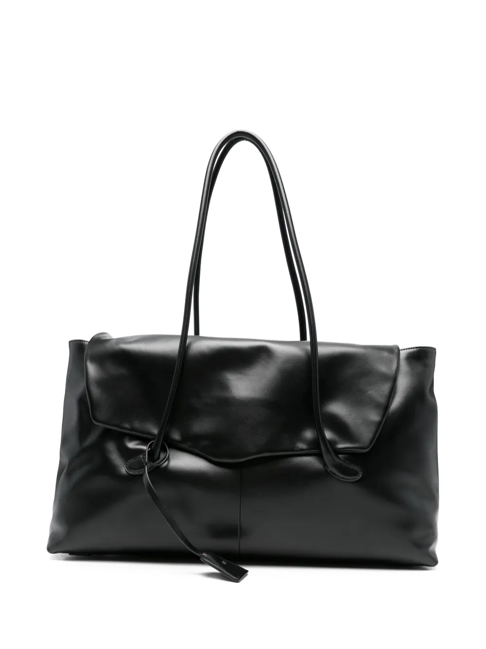 Low Classic Haricot flap shoulder bag - Nero
