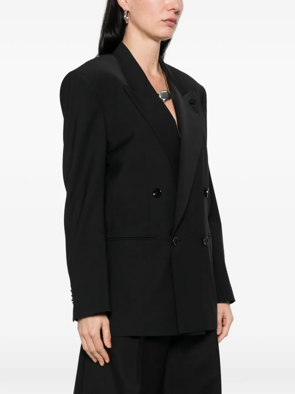  Lardini Blazer Cameron Con Doble Botonadura - Negro 