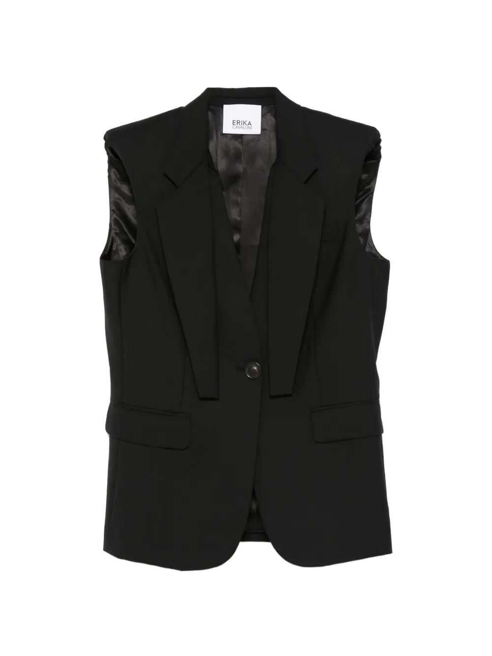 Erika Cavallini padded shoulder gilet - Nero