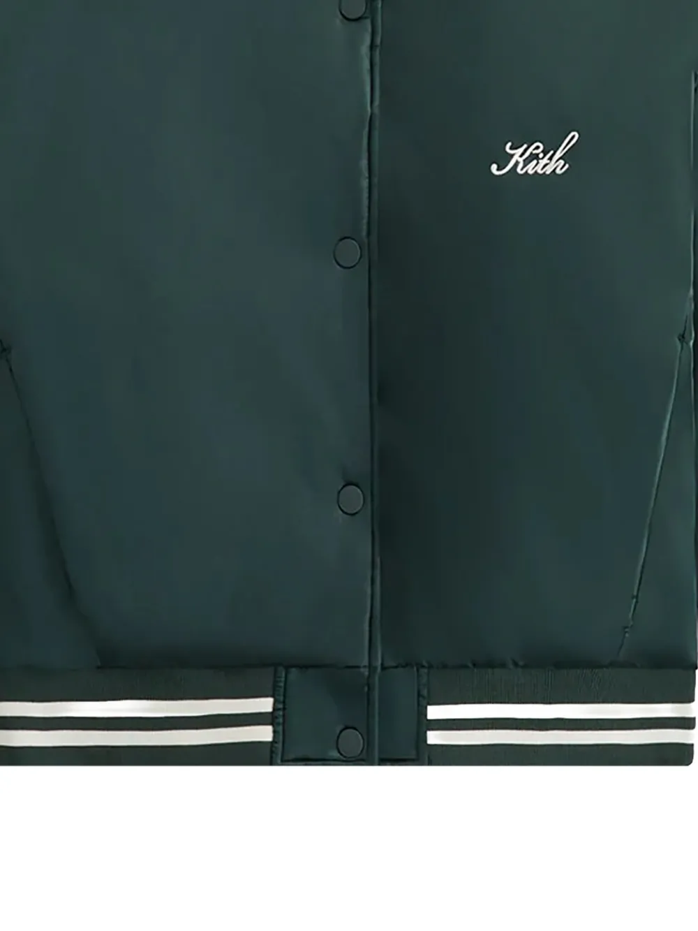  Kith Landry Ii Cropped Satin Bomber Jacket - Green 