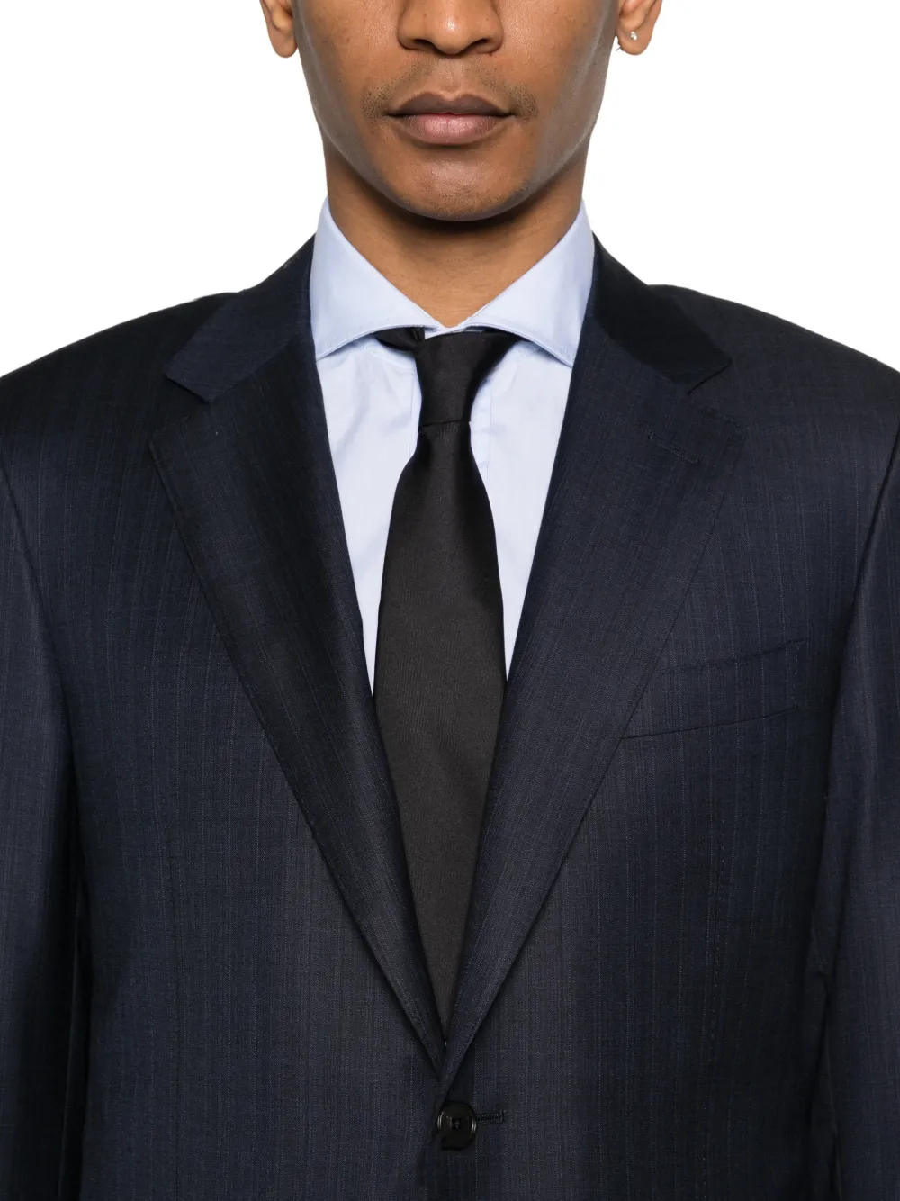 Canali Pak met visgraatpatroon en knopen Blauw