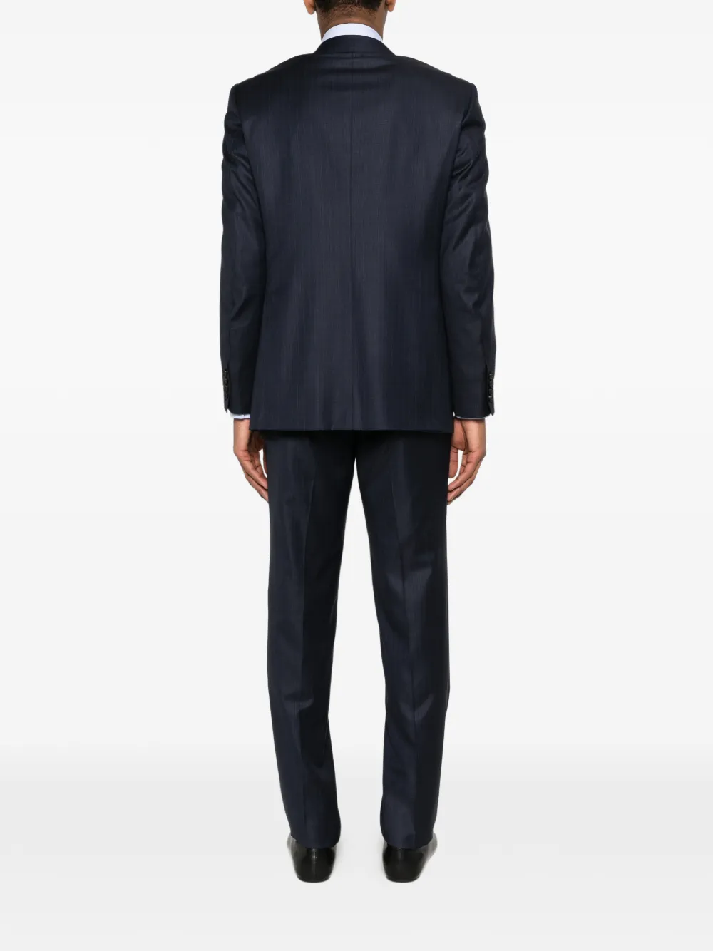  Canali Herringbone Buttoned Suit - Blue 