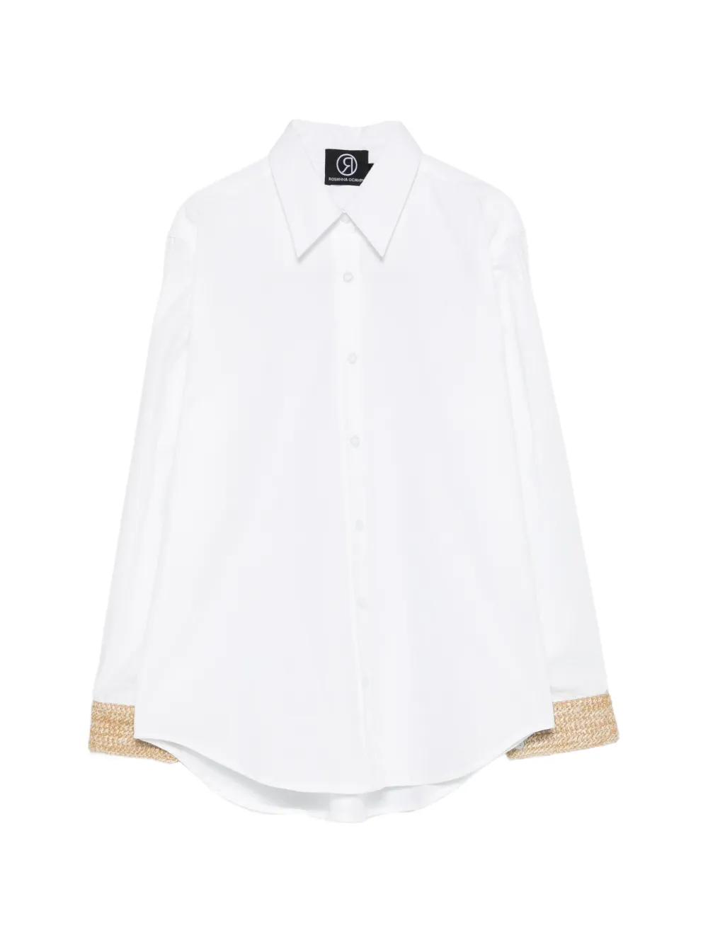 Rosanna Ocampo raffia-cuff shirt - Bianco