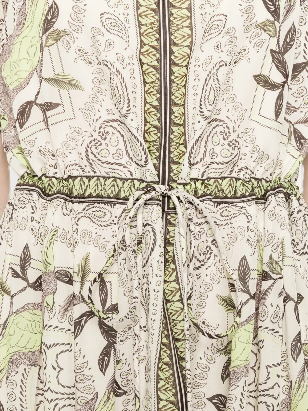 Tory Burch Bird midi-jurk met paisley-print Beige