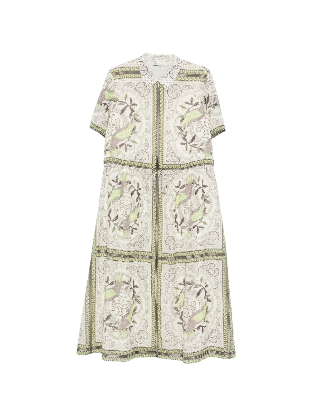 Tory Burch bird paisley midi dress - Toni neutri