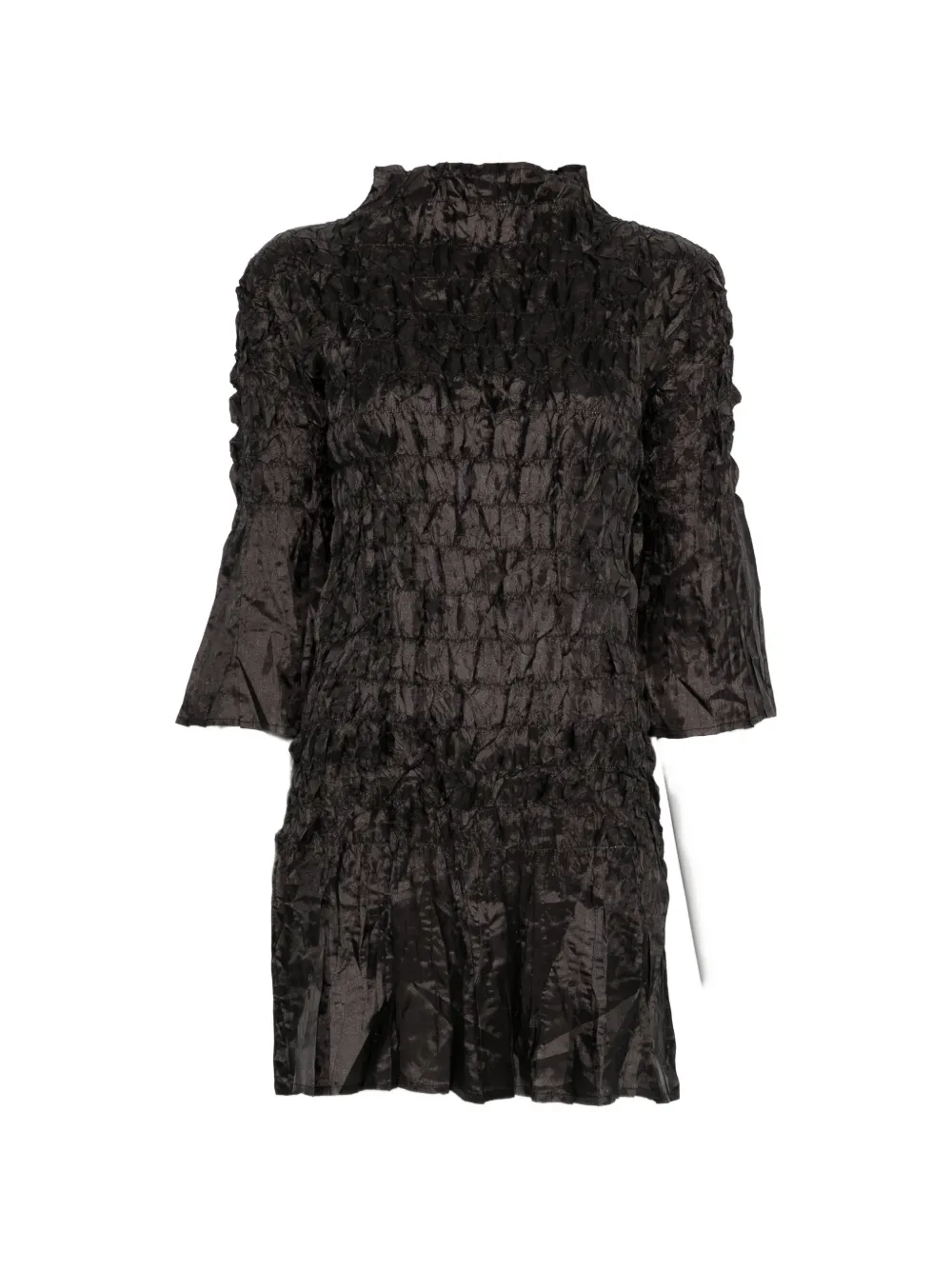 Gongdid Design funnel-neck mini dress - Nero