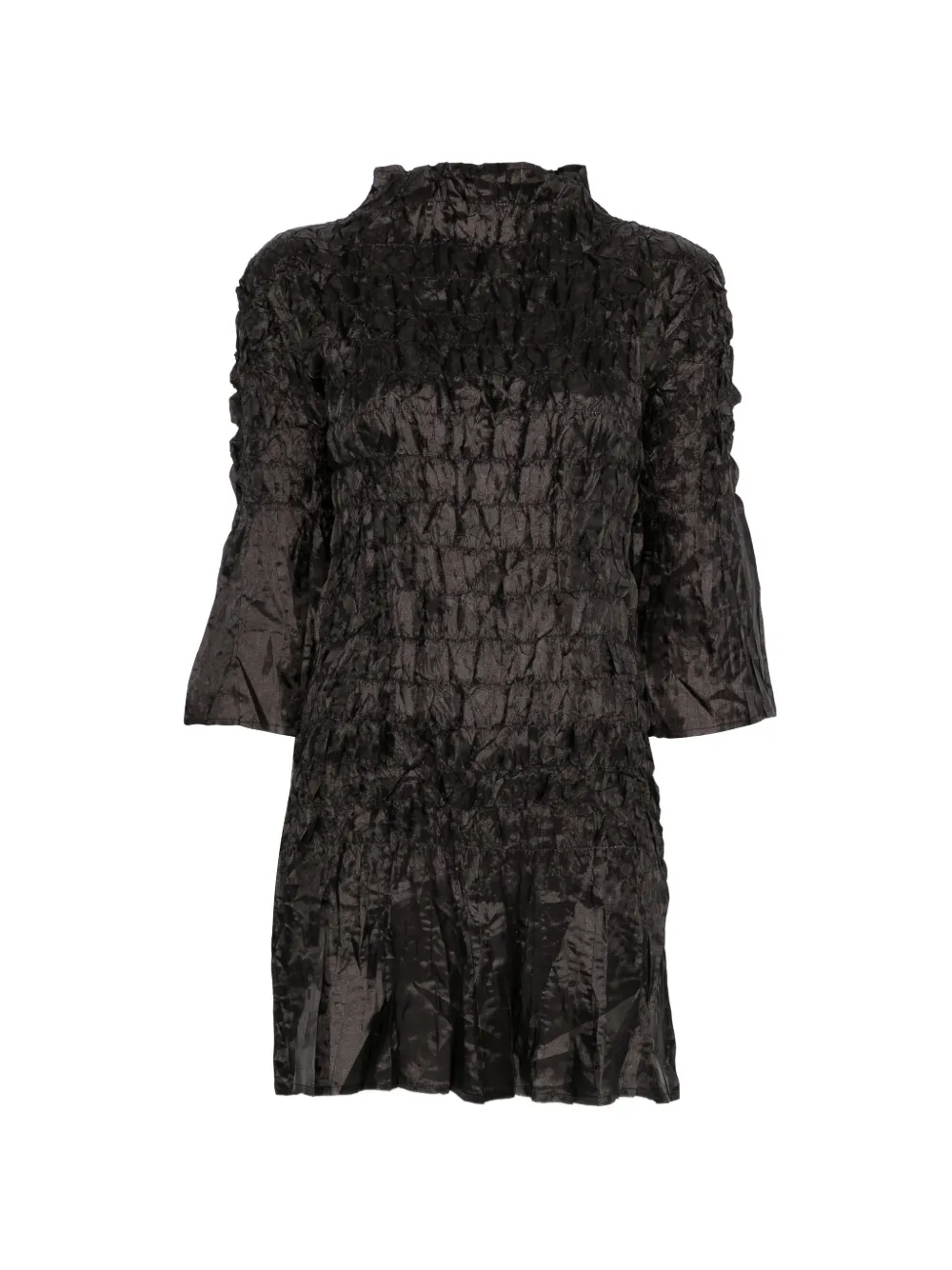 Gongdid Design funnel-neck mini dress - Nero
