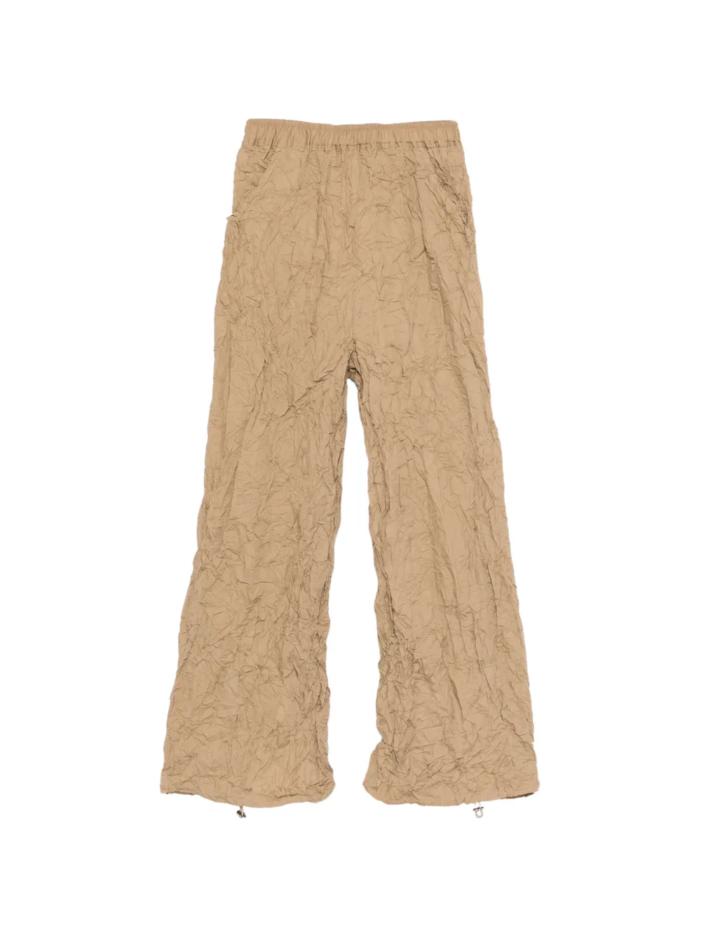 Gongdid Design crinkled flared trousers - Toni neutri